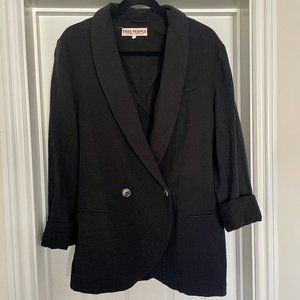 FREE PEOPLE Rowan Cotton Blazer in Black - Size Small